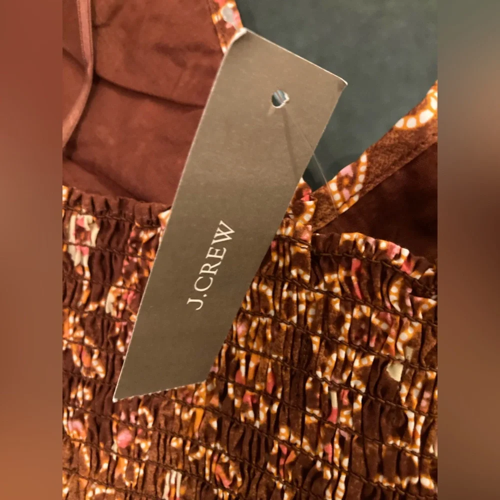 J. Crew Rust Floral Halter Cami